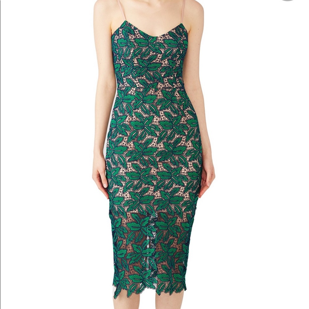 NWT Dress the Population Alexa Dress Navy Green